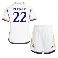 Dětský Fotbalový dres Real Madrid Antonio Rudiger #22 2023-24 Domácí Krátký Rukáv (+ trenýrky)